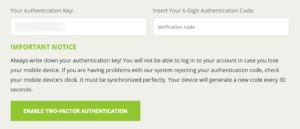 Authentication key Bitstamp