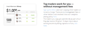 Social trading op eToro
