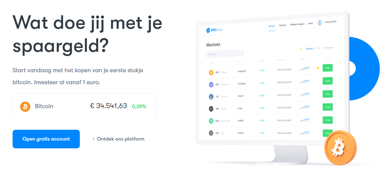 account aanmaken BTCdirect